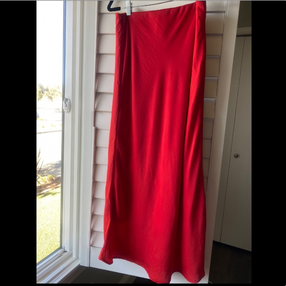 Red Silky Skirt